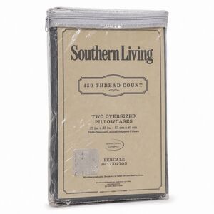 Southern Living 450TC Oversized Queen Pillowcases Taupe Cotton Percale Set of 2